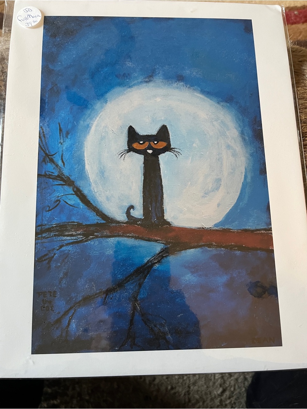 Blue Moon Cat Art Print by